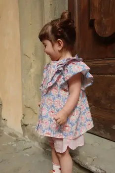 Konges Slojd bluza de bumbac pentru copii KIM FRILL SS SHIRT GOTS imagine