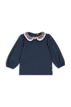 Konges Slojd bluza de bumbac pentru copii PAMI BLOUSE GOTS culoarea bleumarin, uni, KS103955 imagine