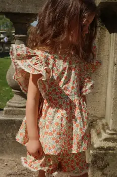 Konges Slojd bluza de bumbac pentru copii VERBENA TOP GOTS culoarea portocaliu, modelator, KS102297 imagine