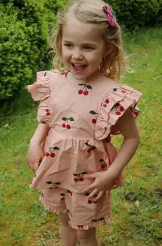 Konges Slojd bluza de bumbac pentru copii VERBENA TOP GOTS culoarea roz, modelator, KS102297 imagine