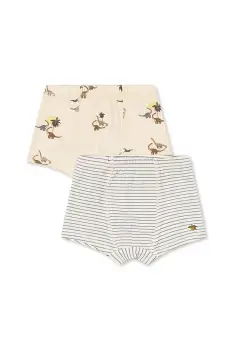 Konges Slojd boxeri copii BASIC 2 PACK BOY BOXERS GOTS 2-pack culoarea bej, KS103693 imagine