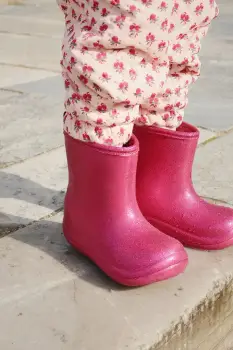 Konges Slojd cizme copii LUC LIGHTWEIGHT GLITTER RAIN BOOT culoarea roz, KS103502 imagine