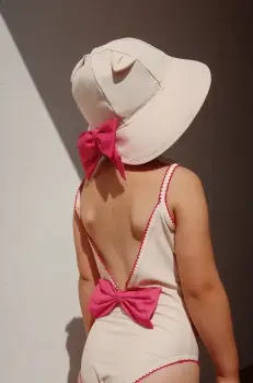 Konges Slojd costum de baie dintr-o bucata pentru copii KITTY SWIMSUIT GRS culoarea bej, KS103274 imagine