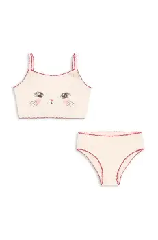 Konges Slojd costum de baie pentru copii din doua piese KITTY BIKINI GRS culoarea bej, KS103273 imagine