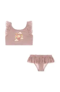 Konges Slojd costum de baie pentru copii din doua piese SPARKY BIKINI culoarea roz, KS102855 imagine