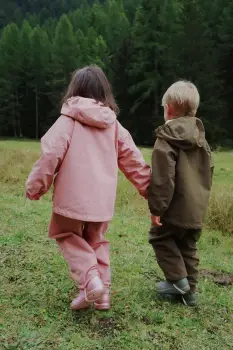 Konges Slojd geaca copii AWARD SHELL JACKET FLEXI SIZE GRS culoarea maro, KS103441 imagine