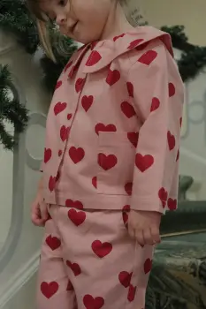 Konges Slojd geaca de blugi pentru copii MAGOT COLLAR JACKET GOTS culoarea roz, KS104356 imagine