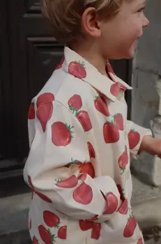 Konges Slojd geaca de bumbac pentru copii FEN SHIRT JACKET GOTS culoarea bej, KS102278 imagine