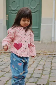 Konges Slojd geaca de bumbac pentru copii NOLA SEQUIN SHIRT JACKET GOTS culoarea roz, KS103948 imagine