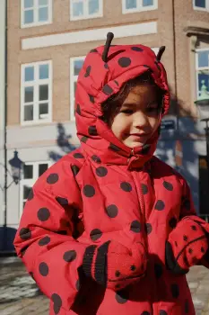 Konges Slojd geaca de ploaie copii NUKA LADYBUG JACKET GRS culoarea rosu, KS103524 imagine