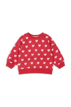 Konges Slojd hanorac de bumbac pentru copii LOUPY LOU SWEAT SHIRT OCS culoarea rosu, cu imprimeu, KS103874 imagine