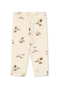 Konges Slojd pantaloni bebe BASIC PANTS GOTS culoarea bej, cu model, KS103706 imagine