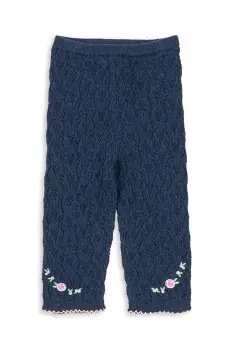 Konges Slojd pantaloni bebe ROSIER PANTS culoarea bleumarin, cu imprimeu, KS103972 imagine