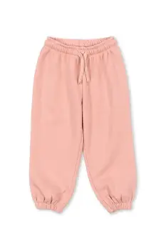 Konges Slojd pantaloni copii LOU SWEAT PANTS OCS culoarea roz, uni, KS103867 imagine