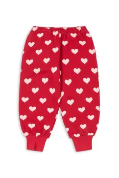 Konges Slojd pantaloni copii LOUPY LOU SWEAT PANTS OCS culoarea rosu, uni, KS103873 imagine