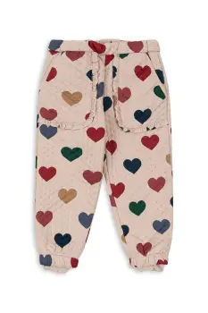 Konges Slojd pantaloni copii THERMO PANTS FRILL culoarea bej, KS100314 imagine