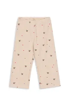 Konges Slojd pantaloni de bumbac pentru copii ELLA PANTS GOTS culoarea bej, cu model KS103800 imagine