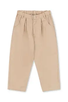 Konges Slojd pantaloni de bumbac pentru copii FRANKIE PANTS GOTS culoarea bej, uni, KS104301 imagine