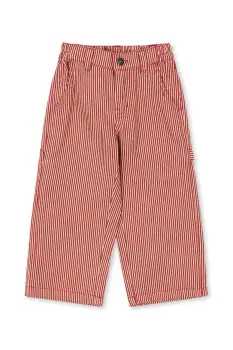 Konges Slojd pantaloni de bumbac pentru copii LUC PANTS GOTS culoarea roz, cu model, KS104351 imagine