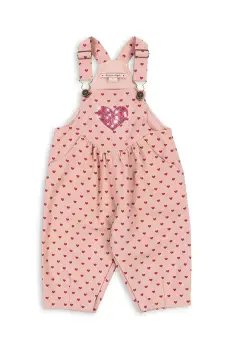 Konges Slojd pantaloni de bumbac pentru copii NOLA SEQUIN OVERALLS GOTS culoarea roz, KS103947 imagine