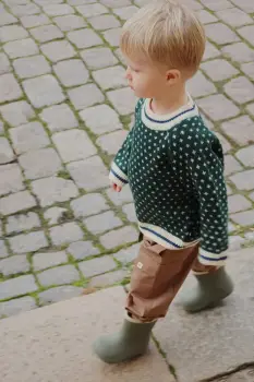 Konges Slojd pantaloni de bumbac pentru copii PEPPE PANTS GOTS culoarea maro, uni, KS103960 imagine