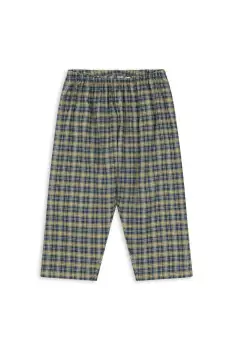 Konges Slojd pantaloni de bumbac pentru copii TERRE PANTS GOTS culoarea turcoaz, cu imprimeu, KS104013 imagine