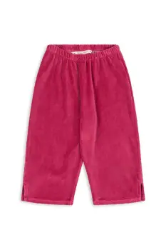 Konges Slojd pantaloni de bumbac pentru copii VELOU PANTS GOTS culoarea bordo, uni KS104030 imagine