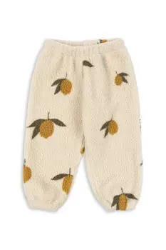 Konges Slojd pantaloni de trening pentru copii JODY PANTS GRS culoarea bej, cu imprimeu, KS104066 imagine