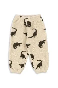 Konges Slojd pantaloni de trening pentru copii JODY PANTS GRS culoarea bej, cu imprimeu, KS104066 imagine