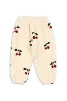 Konges Slojd pantaloni de trening pentru copii JODY PANTS GRS culoarea bej, cu imprimeu, KS104066 imagine