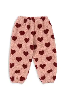 Konges Slojd pantaloni de trening pentru copii JODY PANTS GRS culoarea roz, cu imprimeu, KS104066 imagine