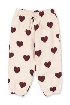 Konges Slojd pantaloni de trening pentru copii LOU SWEAT PANTS OCS culoarea bej, cu model, KS104345 imagine