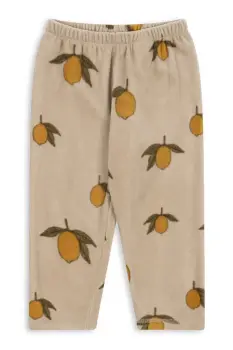 Konges Slojd pantaloni de trening pentru copii TAVI FLEECE PANTS GRS culoarea bej, cu imprimeu, KS101300 imagine