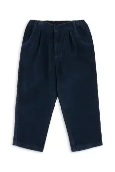 Konges Slojd pantaloni din catifea pentru copii REMY PANTS GOTS culoarea bleumarin, uni, KS104409 imagine