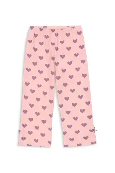 Konges Slojd pantaloni DREY SLIT PANTS GOTS culoarea roz, cu imprimeu, KS103787 imagine