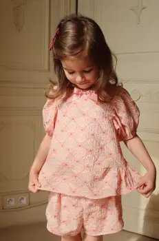 Konges Slojd pantaloni scurti copii AVA SHORTS GOTS culoarea roz, modelator, KS102446 imagine