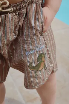 Konges Slojd pantaloni scurti de baie copii SEER ASNOU SWIMSHORT GRS culoarea maro, KS102498 imagine