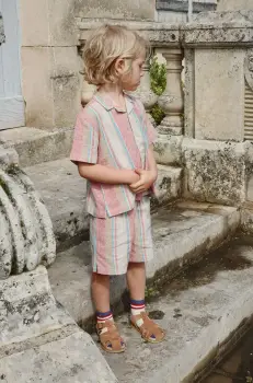 Konges Slojd pantaloni scurti de in pentru copii VENICE SHORTS culoarea roz, modelator, KS102449 imagine