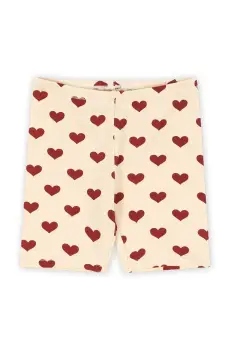 Konges Slojd pantaloni scurti din bumbac pentru copii CLASSIC SHORT LEGGING GOTS culoarea bej, modelator, KS102547 imagine