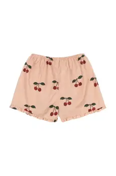 Konges Slojd pantaloni scurti din bumbac pentru copii VERBENA SHORTS GOTS culoarea roz, cu imprimeu, KS102298 imagine