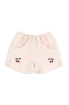 Konges Slojd pantaloni scurti ELLIE FRILL SHORTS GOTS culoarea bej, KS103163 imagine