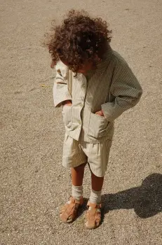 Konges Slojd pantaloni scurti FRANKIE SHORTS GOTS culoarea bej, KS103182 imagine