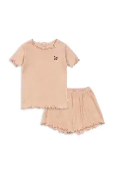 Konges Slojd pijama copii culoarea bej, neted imagine