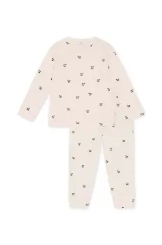 Konges Slojd pijamale de bumbac pentru copii culoarea bej, modelator imagine