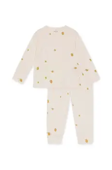 Konges Slojd pijamale de bumbac pentru copii culoarea bej, modelator imagine