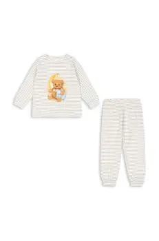Konges Slojd pijamale de bumbac pentru copii GIO SET GOTS culoarea bej, cu imprimeu, KS102596 imagine