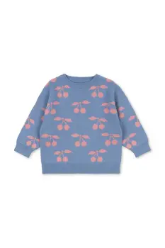 Konges Slojd pulover de bumbac pentru copii LAPIS KNIT SWEATER GOTS culoarea violet, KS103856 imagine