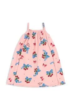 Konges Slojd rochie BASIC STRAP DRESS GOTS culoarea roz, midi, evazati, KS103152 imagine