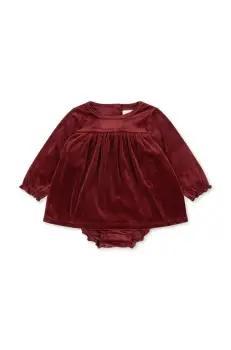 Konges Slojd rochie bebe JINGLE ROMPER DRESS GRS culoarea rosu, mini, evazati, KS101998 imagine