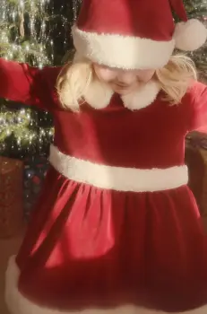Konges Slojd rochie CHRISTMAS DRESS GRS culoarea rosu, mini, evazati, KS101924 imagine